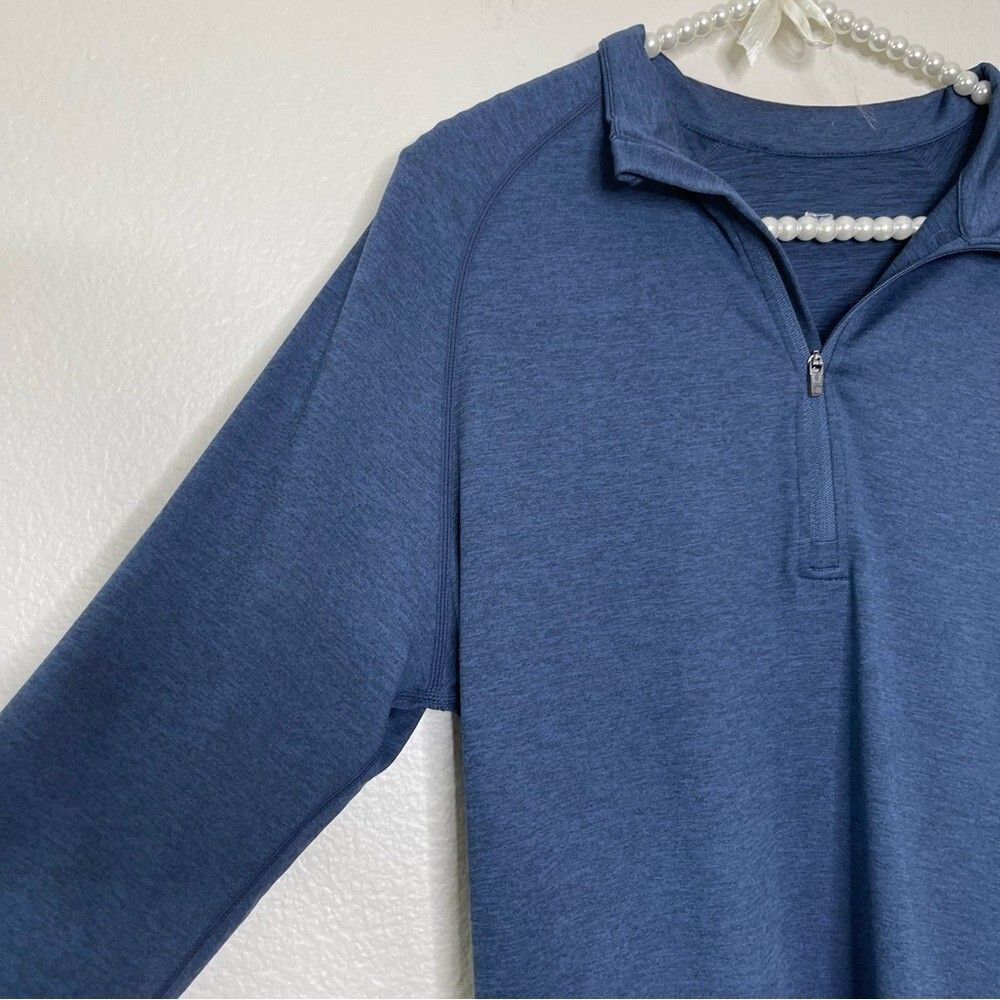 Zyia Mens Performance 1/4 Zip Blue Small Pullover Long Sleeve Golf Running 4-Way